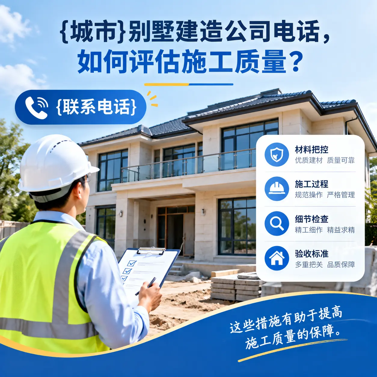 麻江别墅建造公司电话，如何评估施工质量？